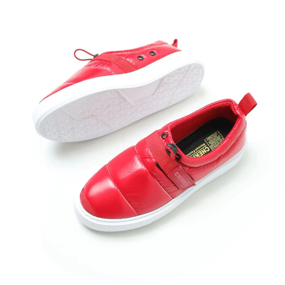 

Chekich Men's Sneakers Red Color Faux Leather Summer Spring Season High Quality Stitched White Sole Casual Fashion CH137 BT