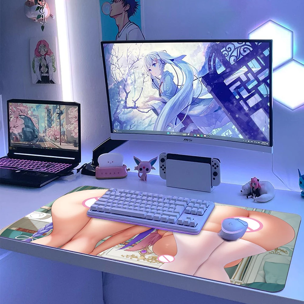 Hip Mouse Pad Naked Girls Uncensored Hentai Lewd Anime Girls Nude​ Adult Pad Big Ass Mousepad Nsfw Playmat Desk Mat With Butt