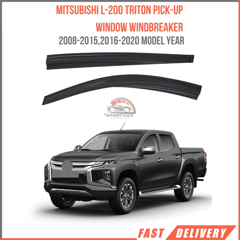 FOR MITSUBISHI L-200 TRITON PICK-UP 2008-2015 Sport Style glass spoiler 4 piece car rain protection Sport Style accessory