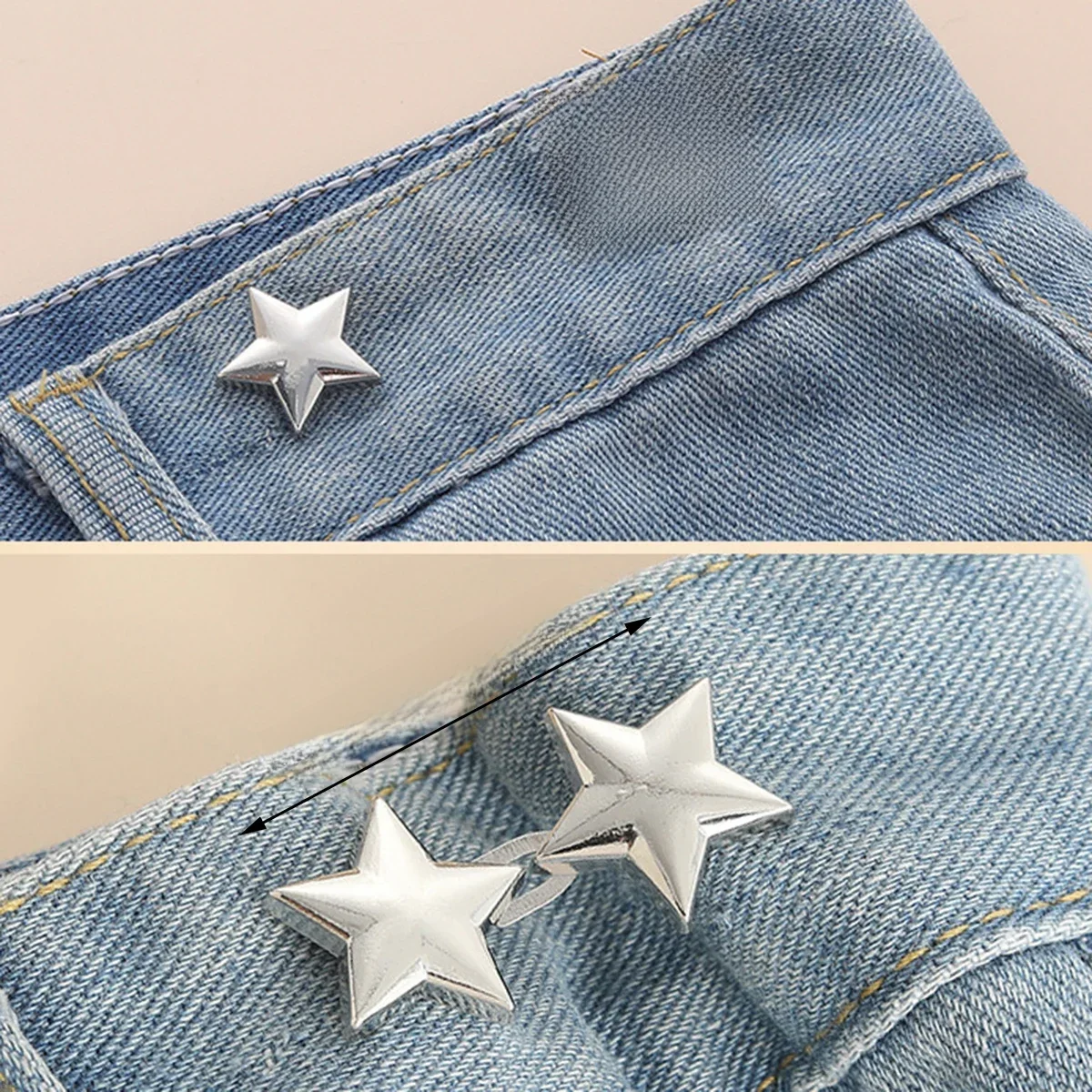 1 paar Jeans Knop Verstelbare Clips voor Broek Rokken Taille Spanner Gesp Drukknoop Richter Broek Pin Intrekbare Knop - afbeelding 2