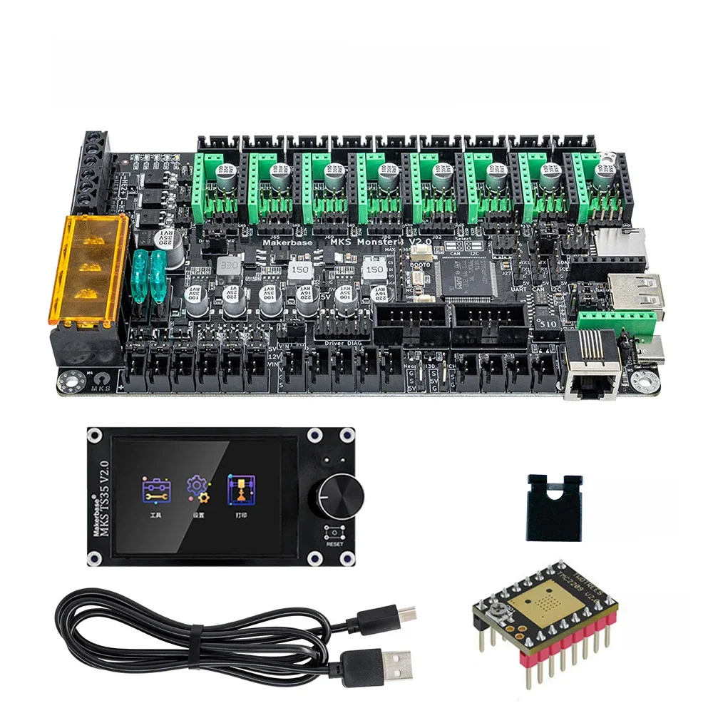 Makerbase MKS Monster8 V2 32-bitowa płyta sterująca z ekranem dotykowym TS35 TFT TMC2209 do drukarki 3D Voron VS Spider Octopus — zdjęcie produktu 7