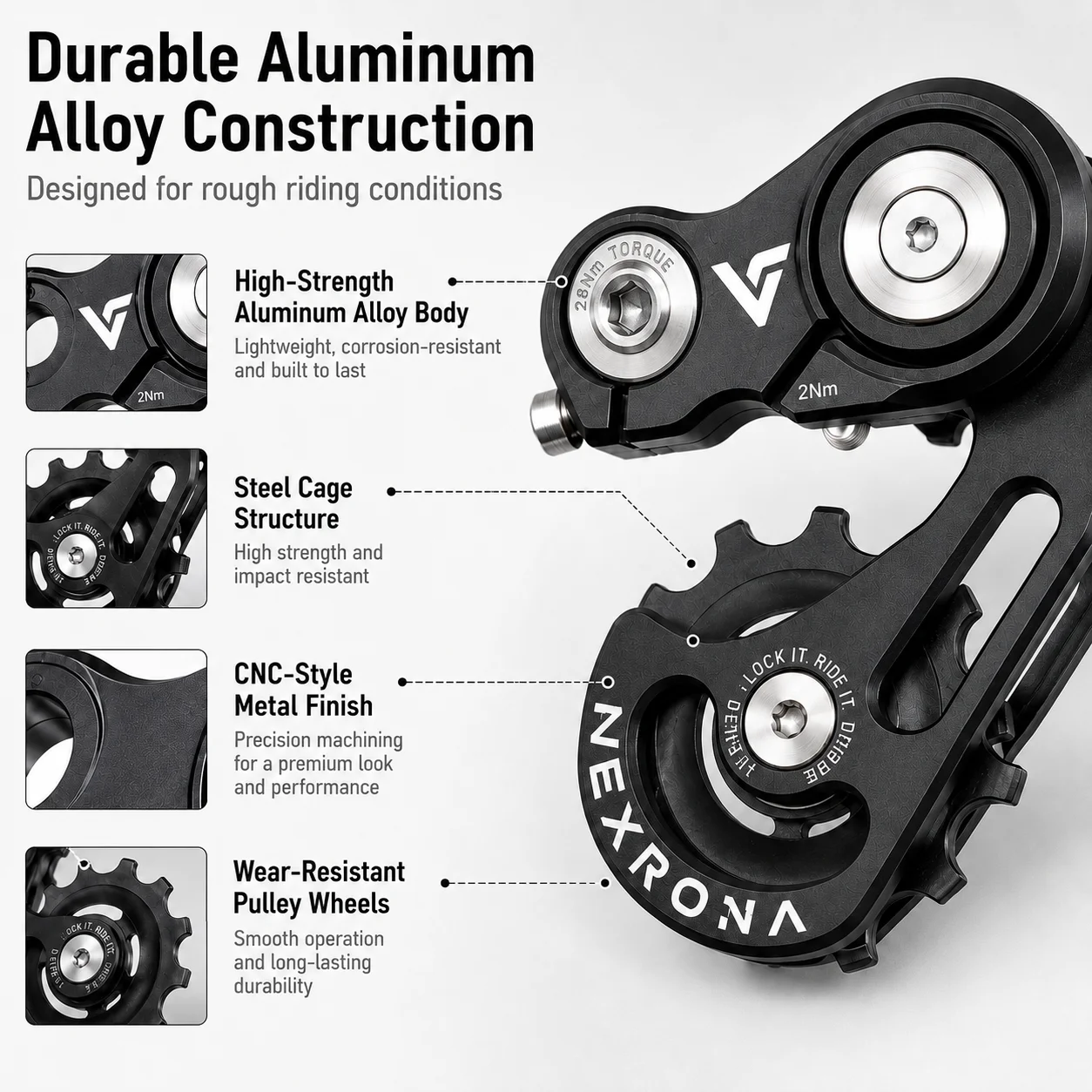 VEXRONA Single-Speed Kettenspanner Schaltaugenhalterung 0-15mm Kettenlinienversteller für DH Freeride Dirt Jump Bikes – Detail 5