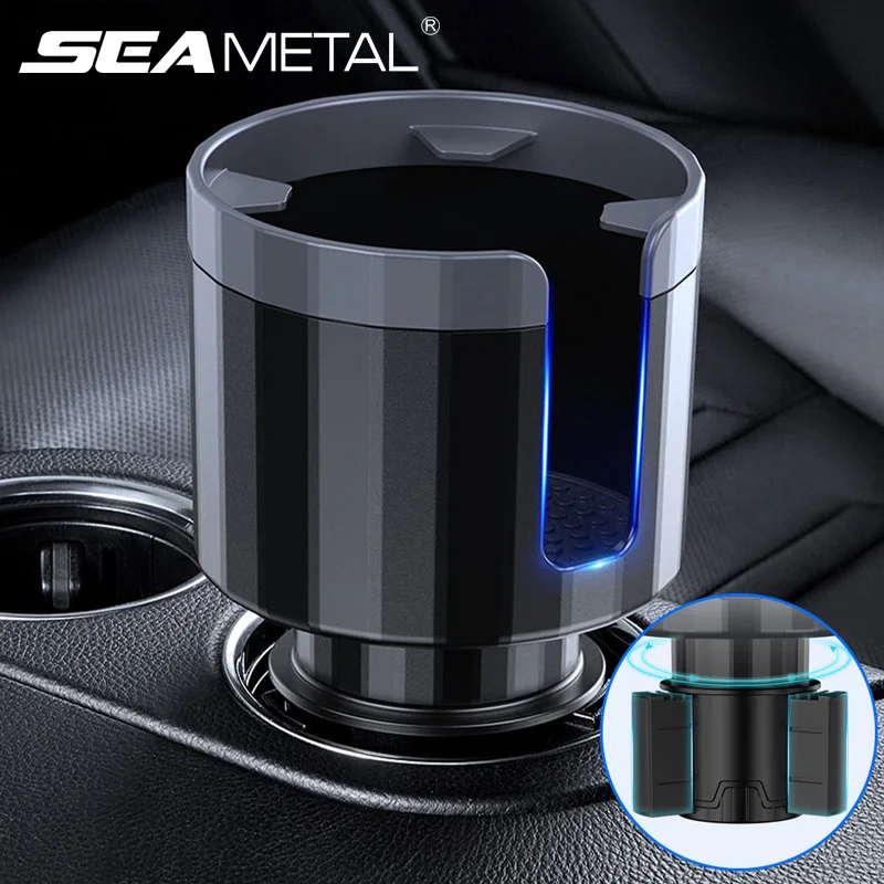 SEAMETAL Upgraded Car Cup Holder Expander with Adjustable Base Stable Auto Bottle Support Universal for 6.5CM-10.5CM Cup Holder