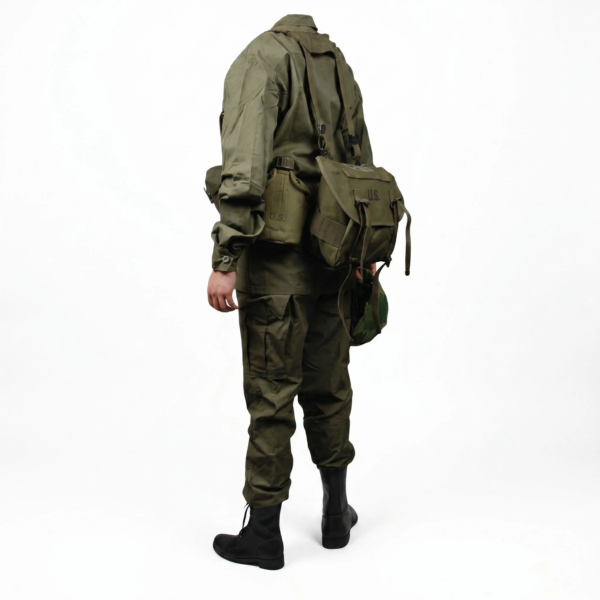 Replica US Uniform America M1961 TCU Tropical OG-107 Olive Vietnam War Jungle Suit Jacket & Pants Set, Cloth Tactical Airsoft