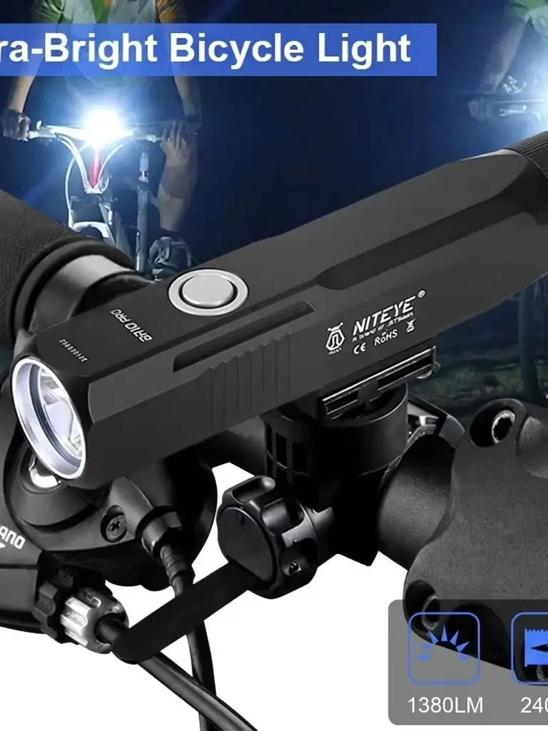 AliExpress NONE NITEYE by JETBeam BR10 PRO 1380 Lumens LED Bike Light Front Lamp USB Rechargeable 4000mAh Waterproof Headlight (Battery Included)