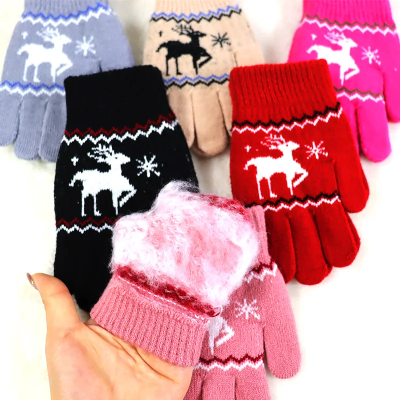 Brand New Child Kids Baby Girls Boys Winter Knitted Gloves Cartoon Warm Mittens Toddlers Outdoor Cartoon  Cute Gloves5-12 Years