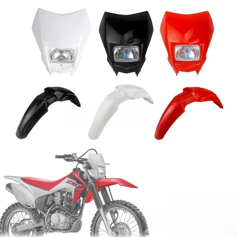 AliExpress Aizome Universal Dirt Bike Motocross Enduro Bike Front Headlight Fairing+Fender For Honda CRF150F CRF230F CRF250 CRF450 2015 -2019 2020
