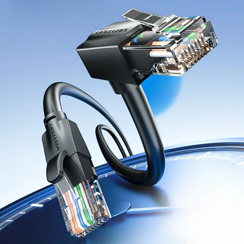 Vention Kabel Ethernet Cat6 UTP 90 stopni w dół pod kątem prostym do laptopa router TV Box drukarka USB HUB RJ45 Internet — zdjęcie 2