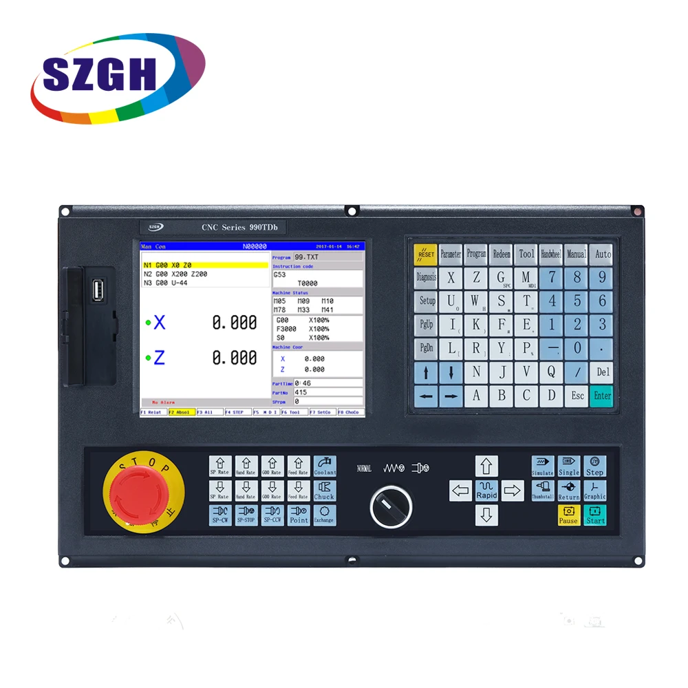 ประหยัด SGZH-CNC990TDb-2 2แกนเครื่องกลึง CNC Controller สำหรับแตะเครื่อง