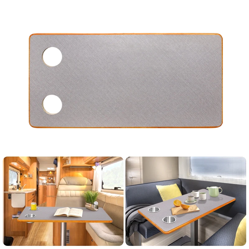 

Столешница для автофургона темно-серого цвета — съемная настольная доска для кемпера размером 31,5 x 15,8 дюйма с подстаканниками, водонепроницаемая конструкция с защитой от царапин