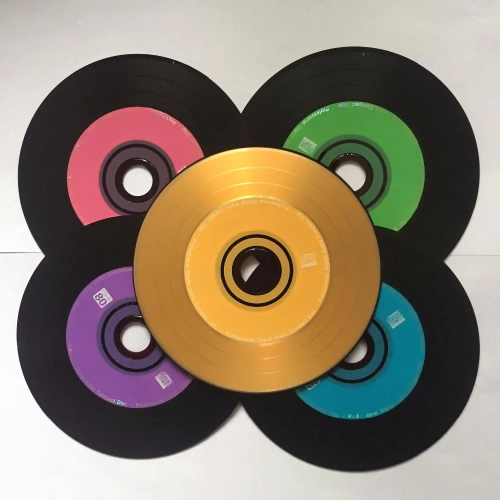 Hurtownia 5 płyt Premium Professional Multicolor Grade A 700 MB 52x Pusta czarna płytka CD-R z nadrukiem — zdjęcie produktu 6