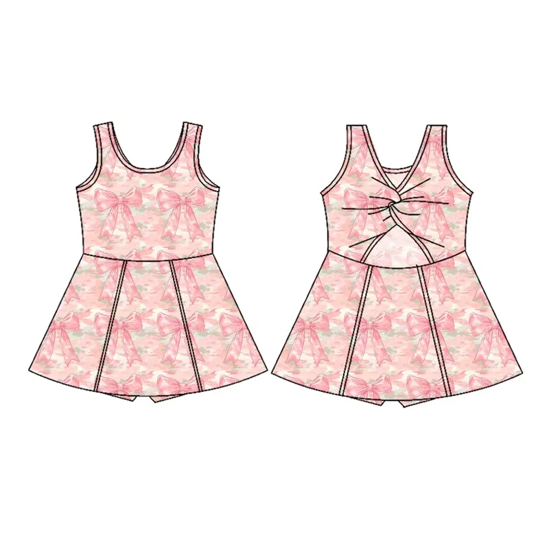 Baby clothing milk silk premium children's set halter dress shorts lining girls' set bow floral print clothing