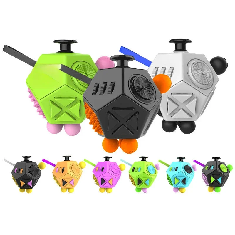 12-stronna kostka Fidget Cube Zabawki sensoryczne łagodzą stres i lęk Kostka przeciw depresji dla dzieci i dorosłych z ADHD ADD OCD Autyzm — zdjęcie 2