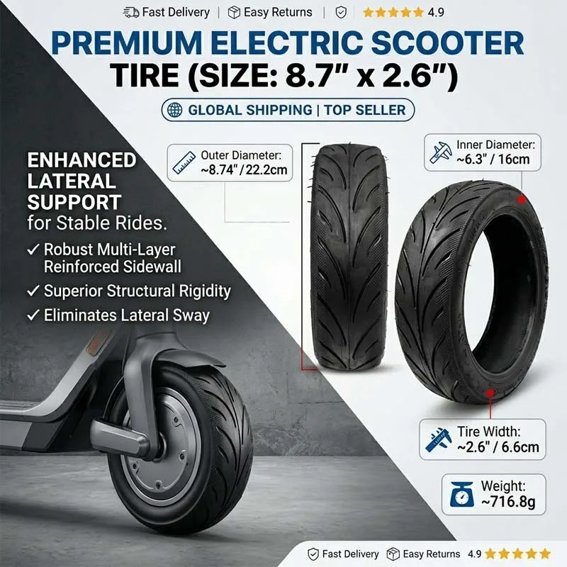 

60/70-6.5 Tubeless Vacuum Tire Anti-Slip Wear Resistant Rubber Wheel Replacement for XiaoMi 6 Electric Scooter