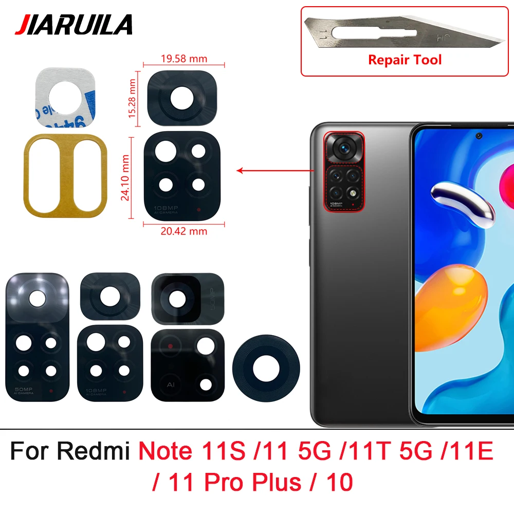 Back Glass Camera Lens For Redmi Note 11S 11 Ultra 11T 5G Rear Camera Glass Lens Cover With Glue For Redmi Note 10 11 Pro Plus