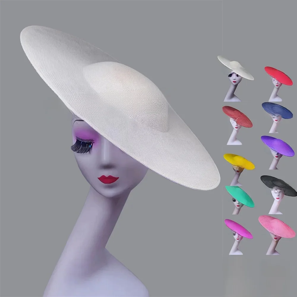 Duża podstawa fascynatora o średnicy 40 cm Zrób ślubne kapelusze fascynatora Kobiety Derby Duża czapka millinery DIY Akcesoria do włosów Duża górna czapka — zdjęcie 2