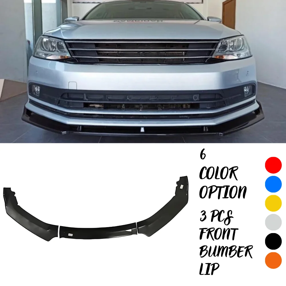 For Volkswagen Vw Jetta 2010-2018 FRONT BUMPER body kit Spoiler Splitter diffuser lip 3 PCs front lip Sport Bumper universal Tuning