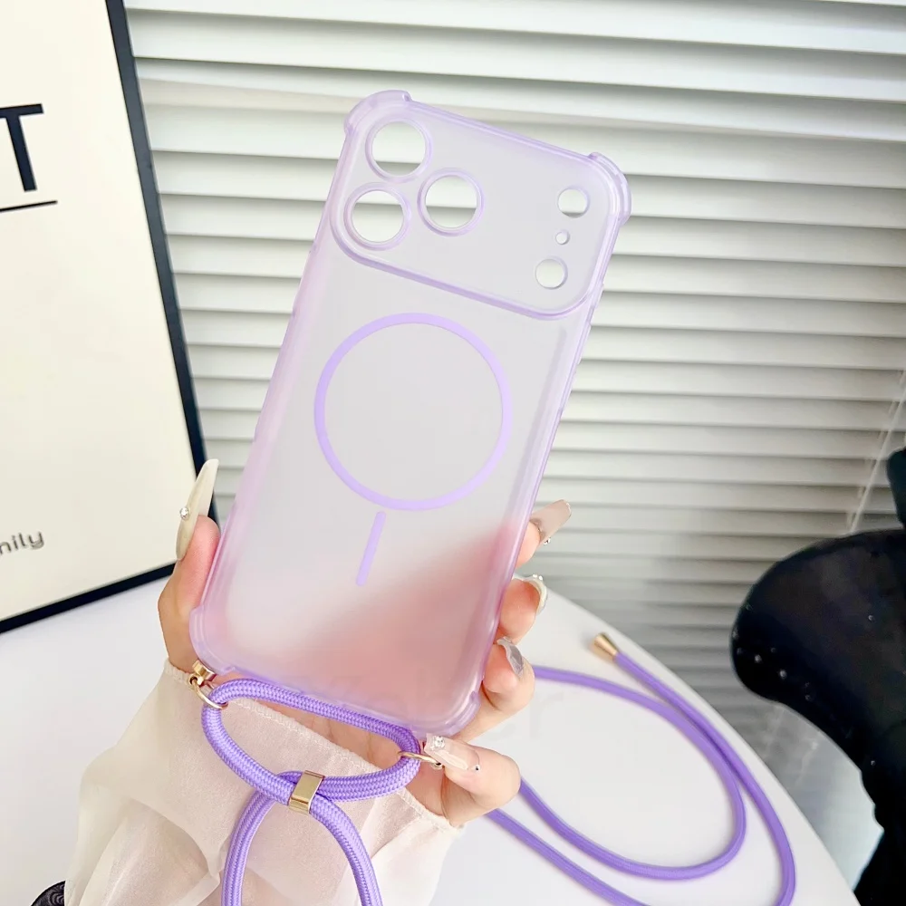 Crossbody-Lanyard, matt, magnetisch, für Magsafe-Hülle für iPhone 18 17 Pro Max 16 15 14 Plus 13 12, weiche TPU-Kameraschutzhülle – Detail 6