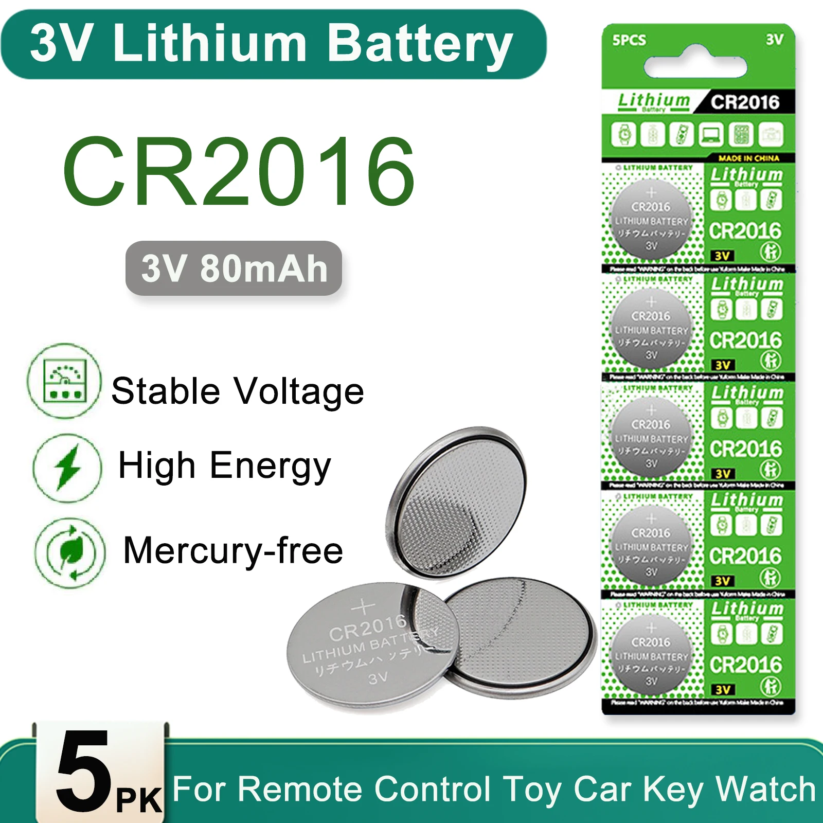 5-50Pcs CR2016 3V Lithium Button Batteries For Watch Remote Control Toy Calculator Car Key New DL2016 LM2016 Coin Cells Battery