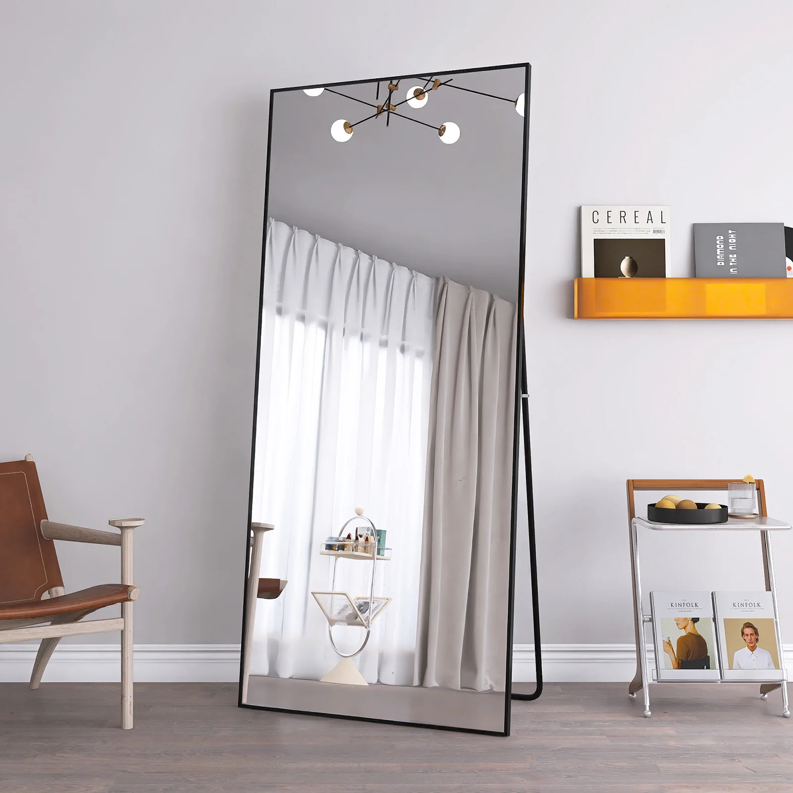 1800X800mm tempered glass full length mirror floor mirror hanging vertical or tilted bedroom mirror wall mounted mirror