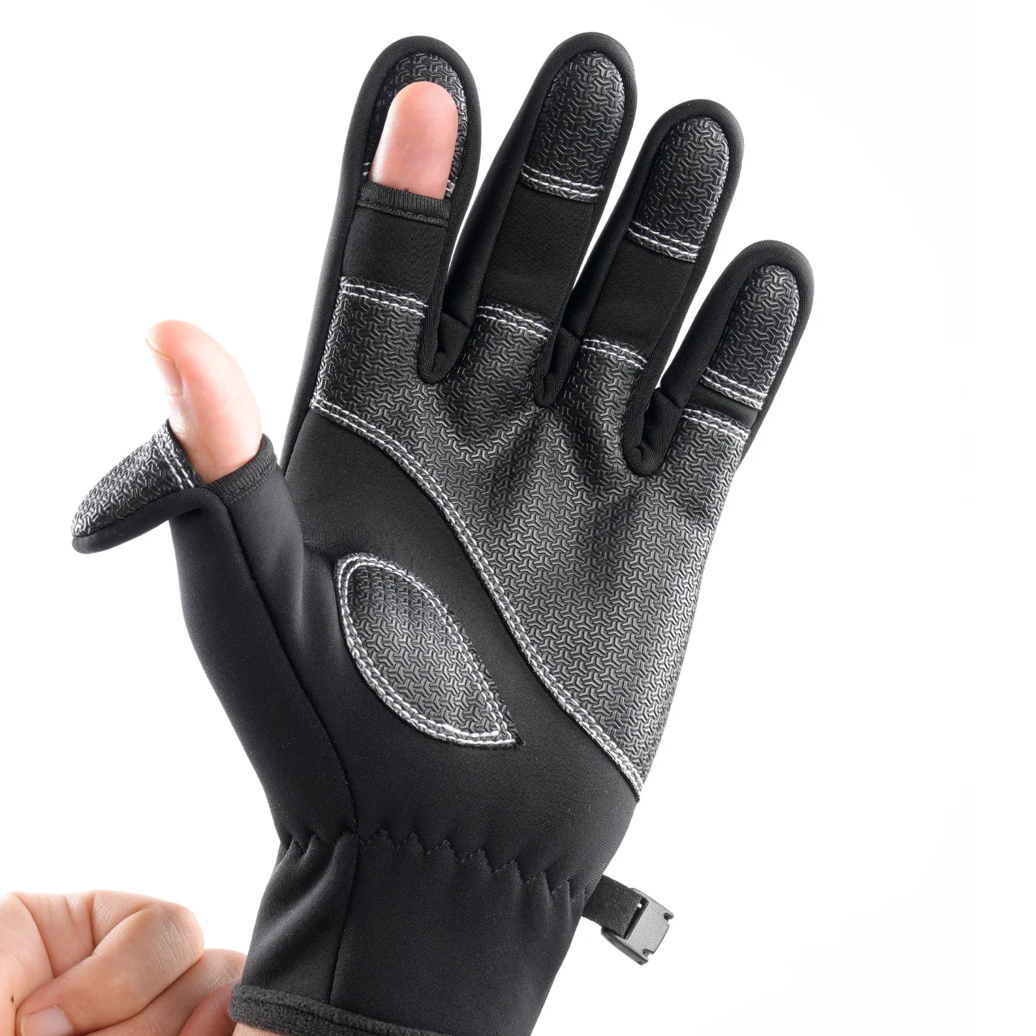 AliExpress Kyncilor Winter Warm Outdoor Riding Bike Fishing Polar Fleece Gloves Exposed Two-finger Touch Screen Non-slip