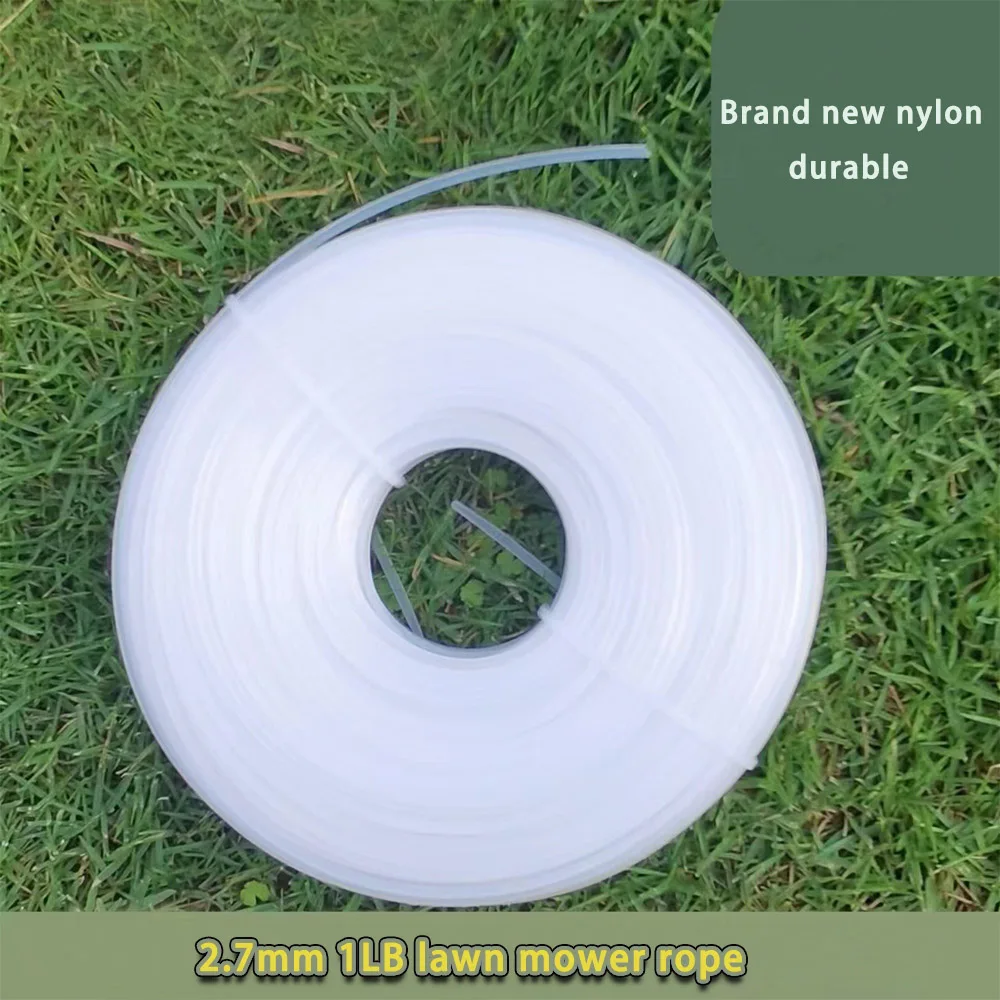 

1 Roll 1LB 2.7MM String Trimmer Line Nylon Grass Trimmer Rope Brush Cutter Strimmer Line Mowing Wire Lawn Mower Accessories