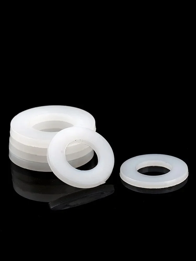 20/50/100szt M2 M2.5 M3 M4 M6 M8 M10 M12 Biała plastikowa nylonowa podkładka płaska Podkładka dystansowa Uszczelka izolacyjna Grubość pierścienia 1/1.5/2mm — zdjęcie 2