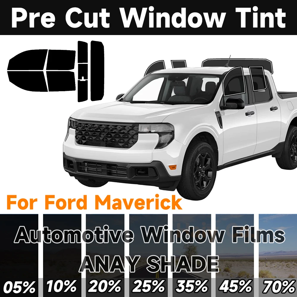 

Предварительно вырезанная тонировочная пленка для окон, защита от солнца, защита конфиденциальности, защита от осколков стекла, 2-слойная пленка, комплект оттенков для Ford Maverick 2022-2026