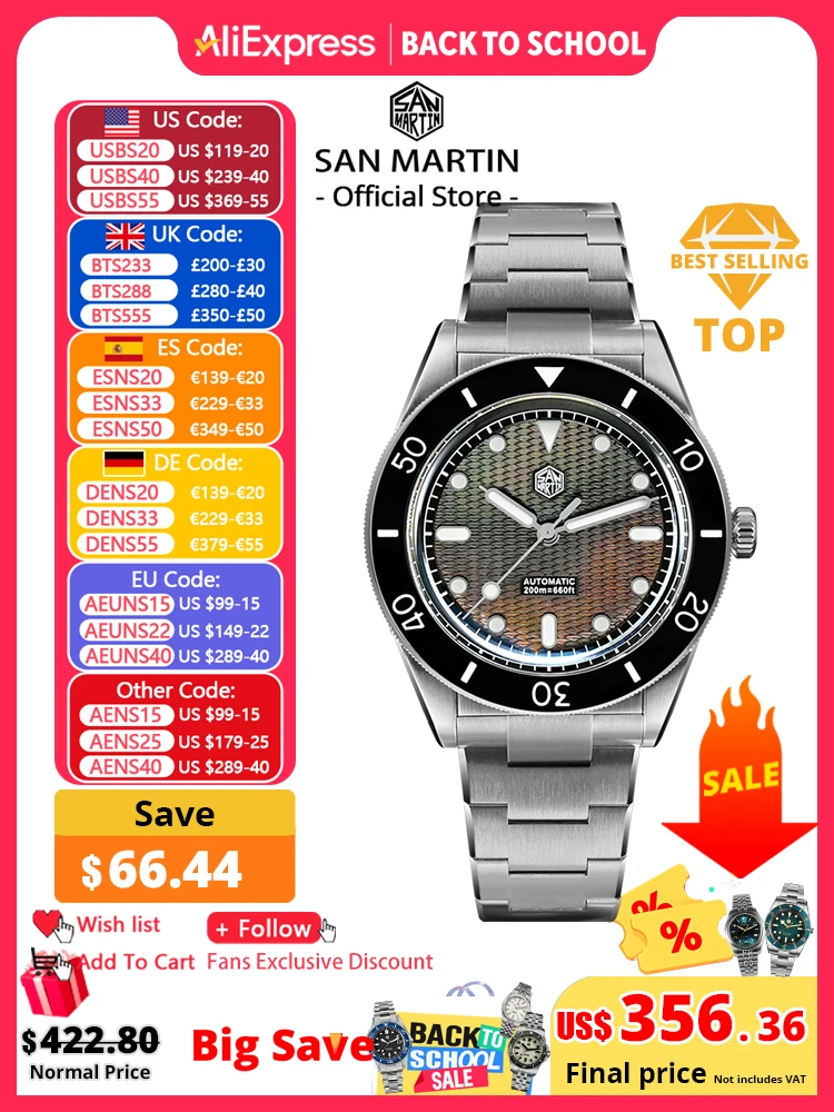 Guilloché Dial Watch - San Martin officiële 39 mm Guilloche