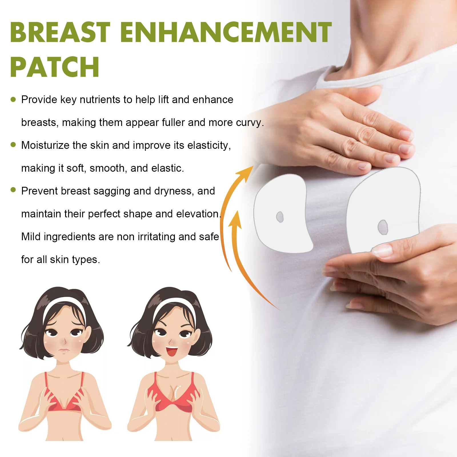 Breast Enlargement Patch Fast Growth Plump Breast Lifting Firming Bust Augmentation Improve Sagging Tightness Chest Enhancer Pad