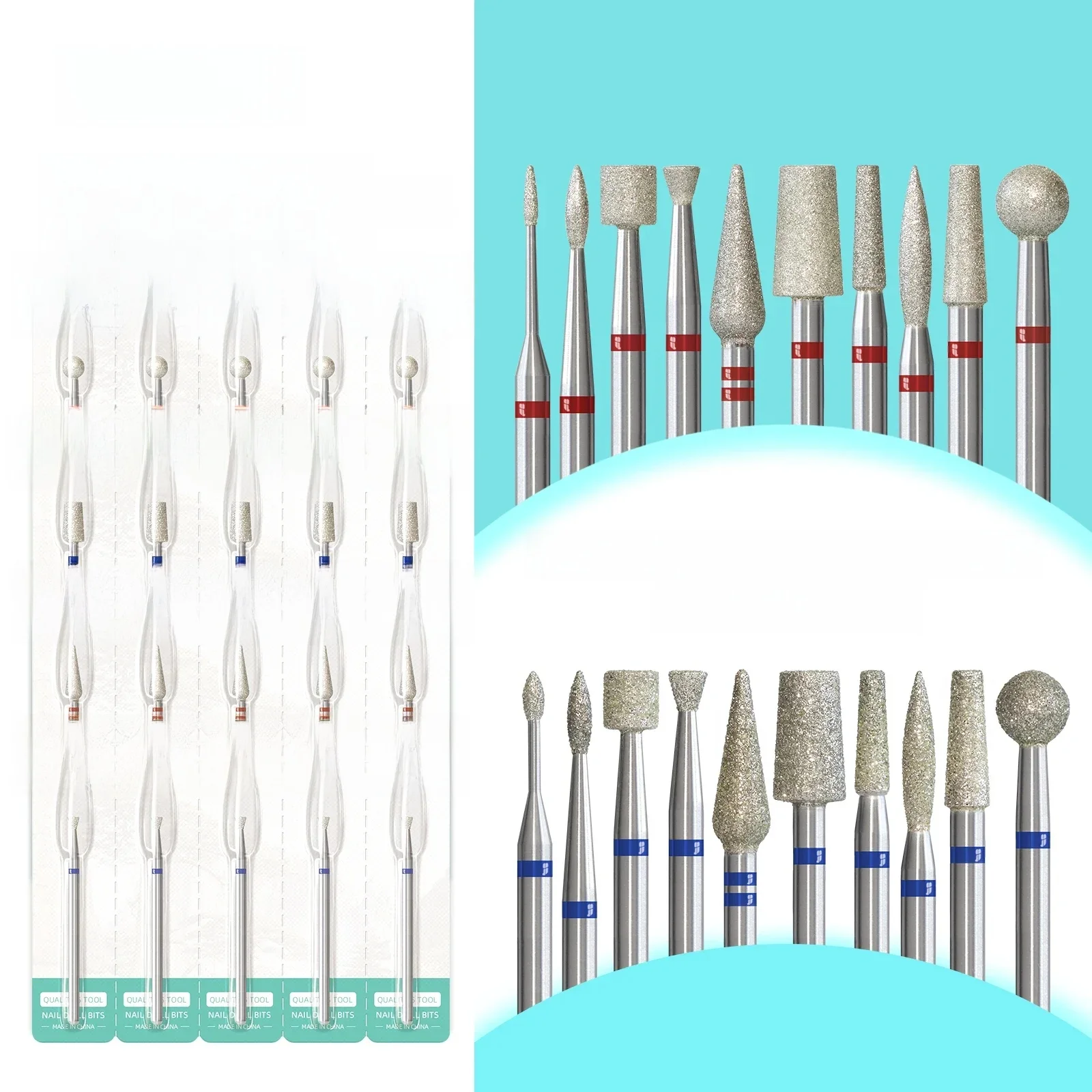 HYTOOS 5 pièces/ensemble forets à ongles diamant russe cuticule propre foret à ongles sécurité professionnelle sous nettoyant pour les ongles pour la peau morte