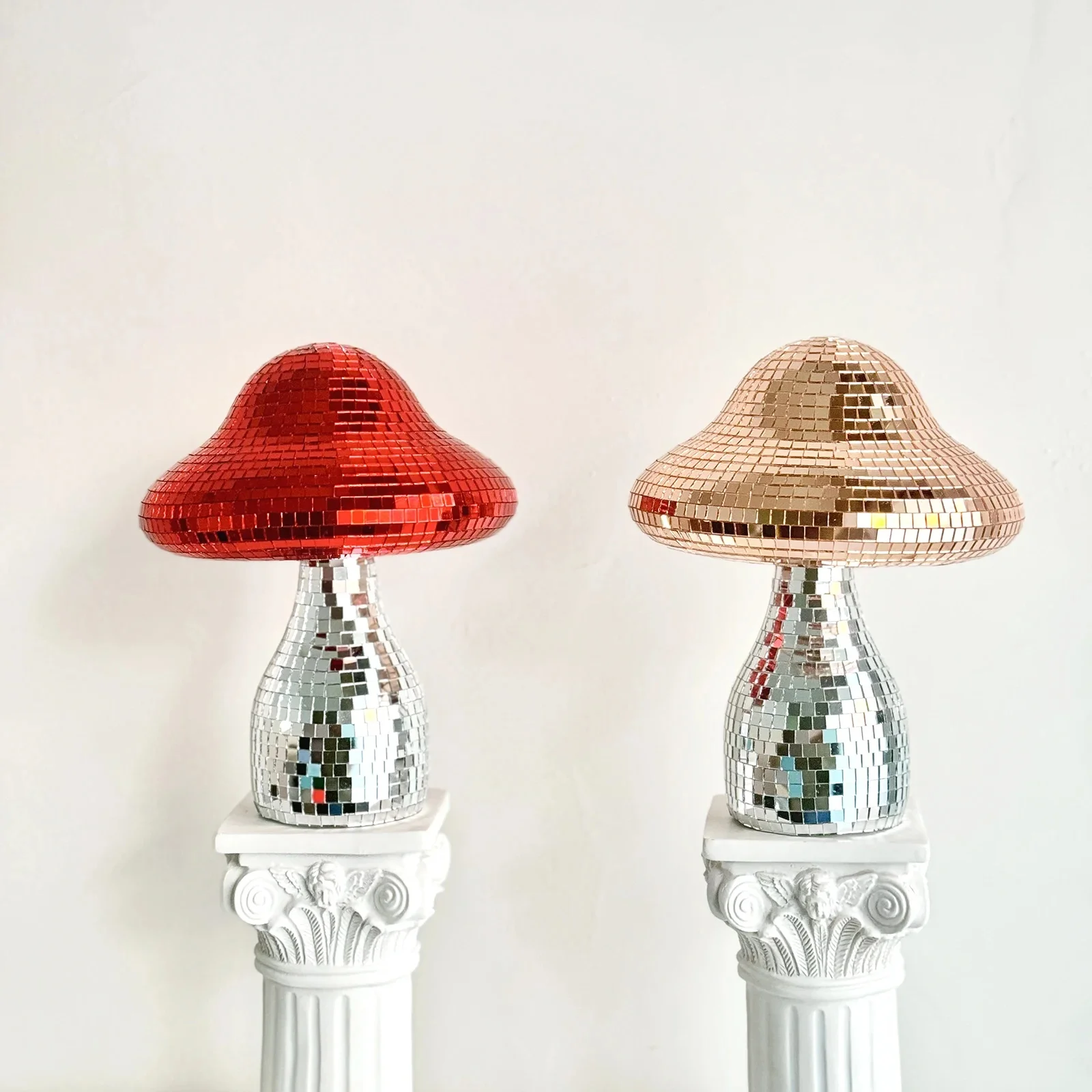 Champignon Disco de Rêve Mosaïque en Verre Décoratif Réfléchissant Décoration Maison Salon Chambre Terrasse Fête Mariage Cadeau Décoration Lumineuse