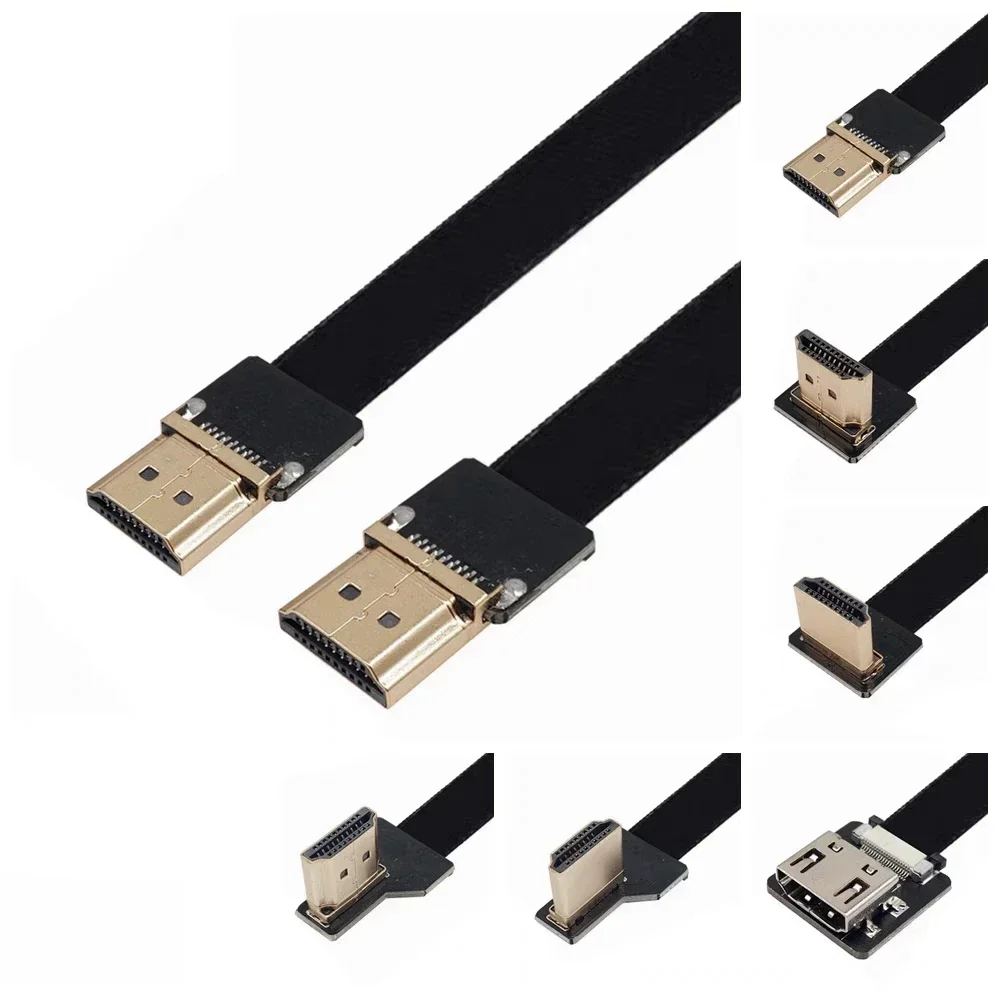 Wtyczka FPV HD typu A, kątowa 90° °   Płaski kabel HDTV FPC zgodny z HDMI do fotografii lotniczej z multicoptera z kamerą i telewizorem — zdjęcie produktu 7