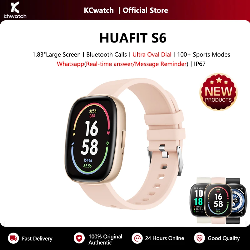 KHwatch S6 Couple's Watches Smart Watch 1.83"Large Screen Bluetooth Call menstrual cycle records IP67 Women Watches Mens Watches