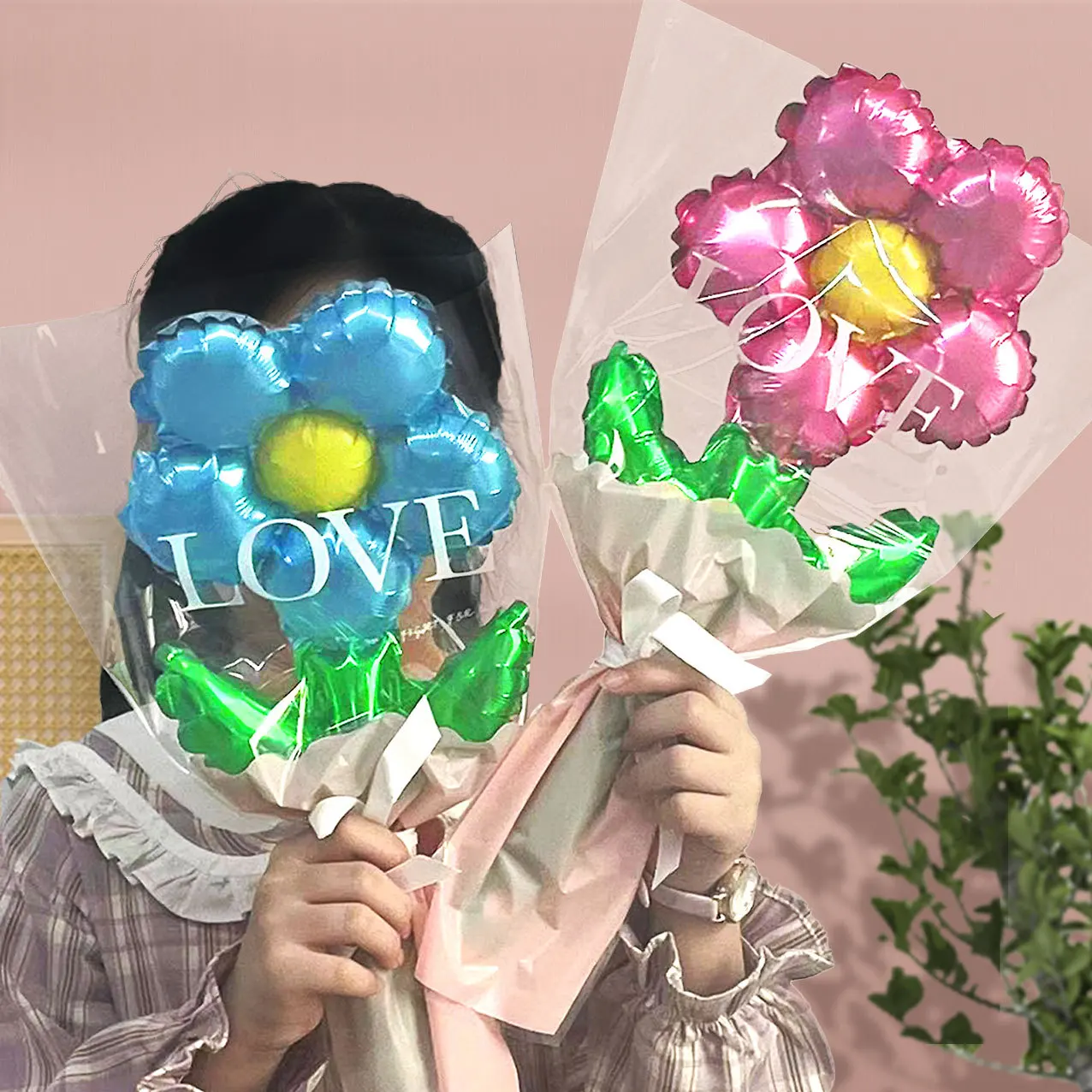 5pcs Rose Flower Bouquet Balloons Valentine\'s Day Flower Balloon Mother\'s Day decoration gift Wedding Valentine\'s Day decoration