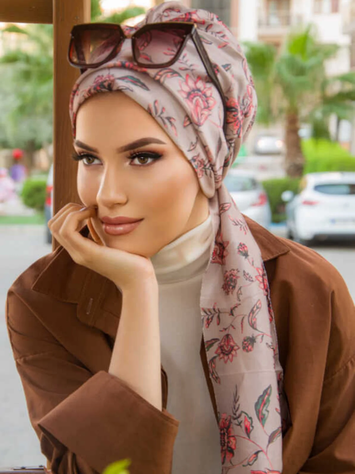 Patterned Scarf Bonnet, Turban Hijab Muslim Fashion Casual Bonnet Woman Indispensable for Modern and Stylish Women