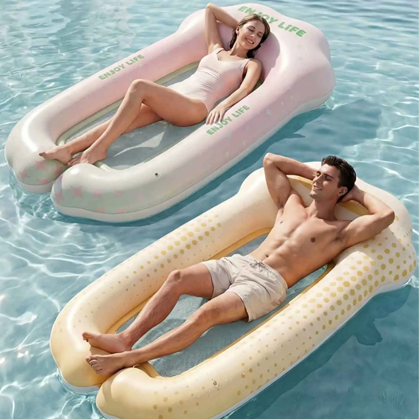 

Inflatable Water Hammock Pool Float,Inflatable Tanning Pool Lounger Float,Pool Floats Adult Suntan Tub Raft Floatie,Sunbathing