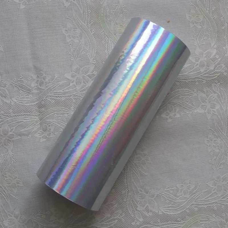 Folia holograficzna, folia transparentna Y04 do hot stampingu na papierze lub plastiku, 16cm X 120m, efekt rozbitego szkła. — zdjęcie produktu 7