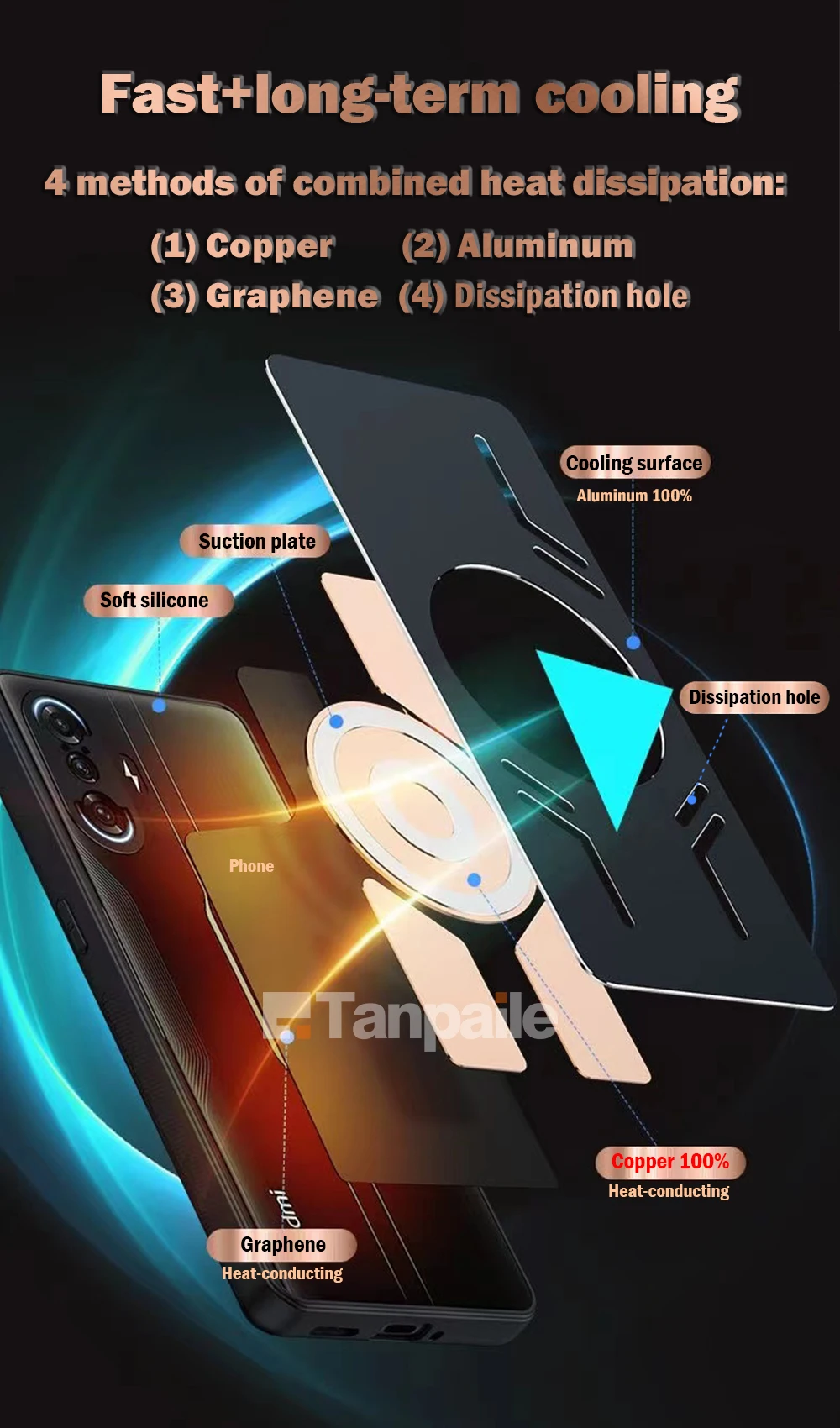 Magnetic Cooling Phone Case For Redmi K40 Gaming K50 K60 Pro Ultra K40S POCO F4 GT F3 F5 PRO Copper Heat Dissipation Metal Cover