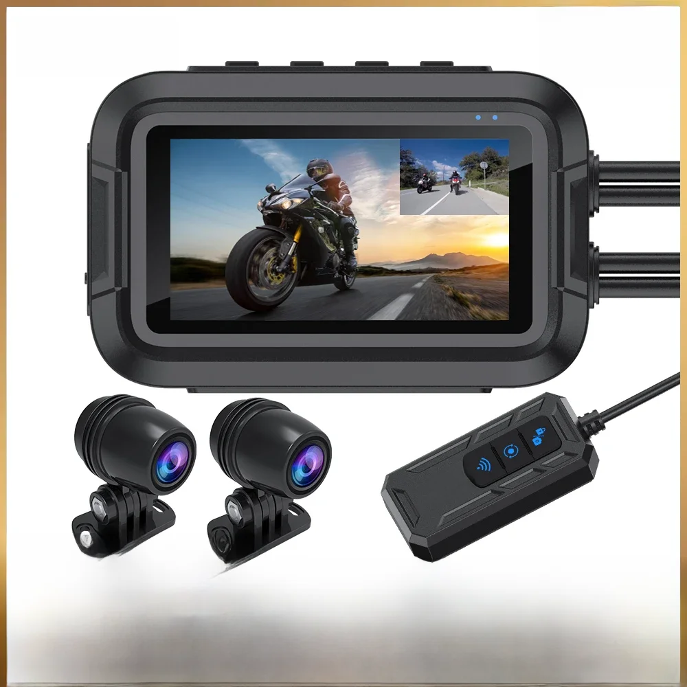 Dual 1080P motorfiets DVR full body waterdichte moto camera WiFi GPS dash cam voor achter rijden videorecorder black box - afbeelding 2