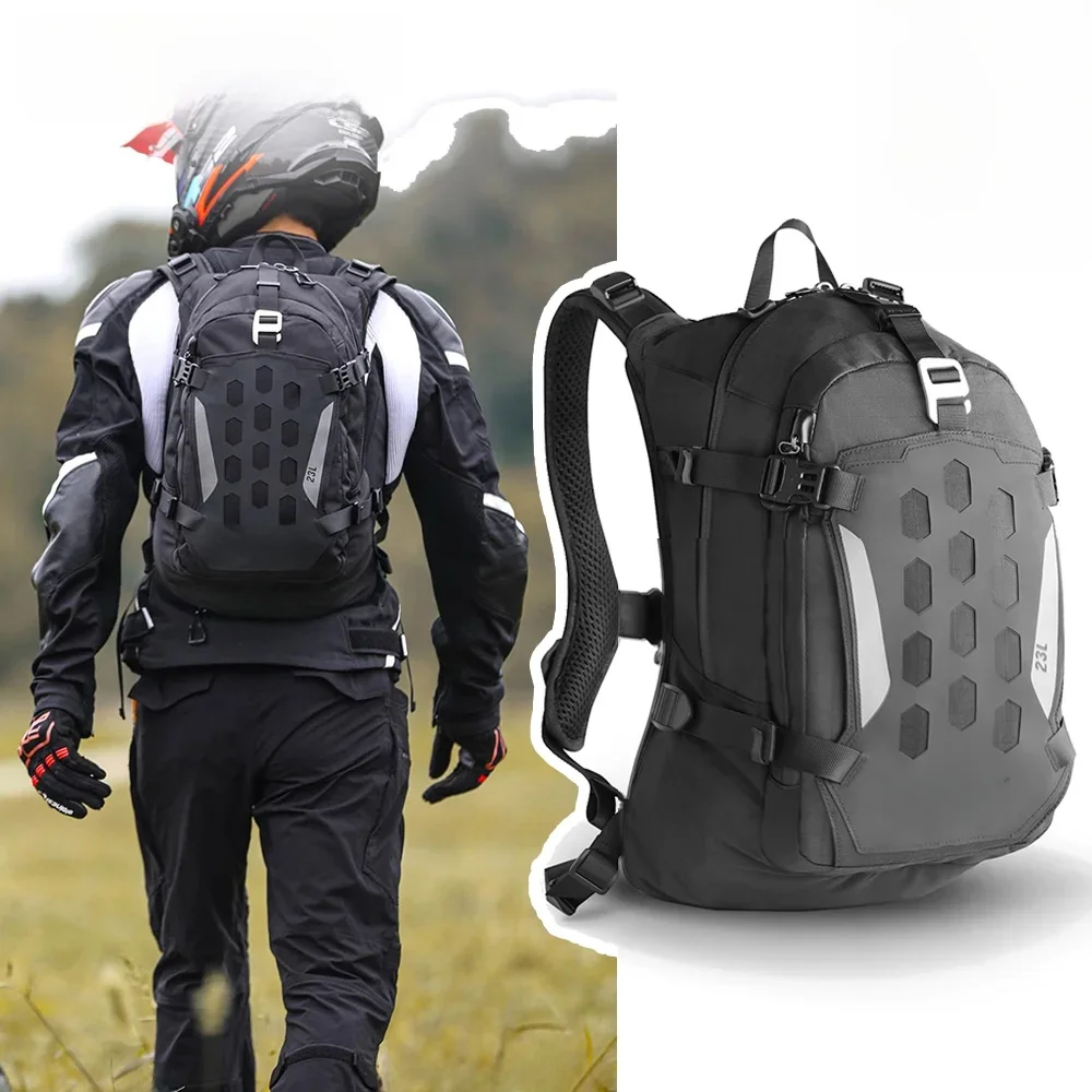 Rhinowalk Plecak motocyklowy Magnetic Quick Release 23l z osłoną przeciwdeszczową Oddychający tył do długich dystansów Off-Road Motor — zdjęcie 2
