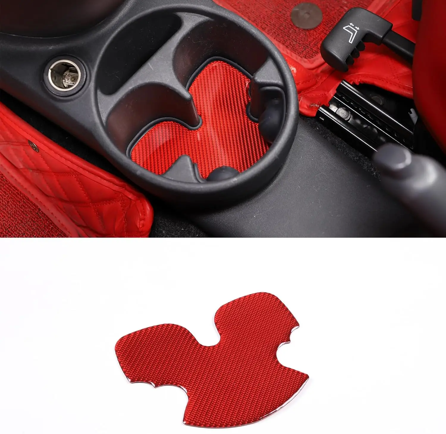 

1PCS Soft Carbon Center Control Cup Holder Slot Mat Sticker For Fiat 500 2011-2019 Styling Trim Kit Protection Pad Accessories