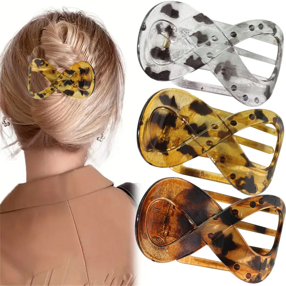 3 قطع/مجموعة مشابك شعر أنيقة غير لامعة من الأكريليك - إكسسوارات شعر بلاستيكية كبيرة الحجم بلون سادة للجنسين للشعر السميك والرقيق