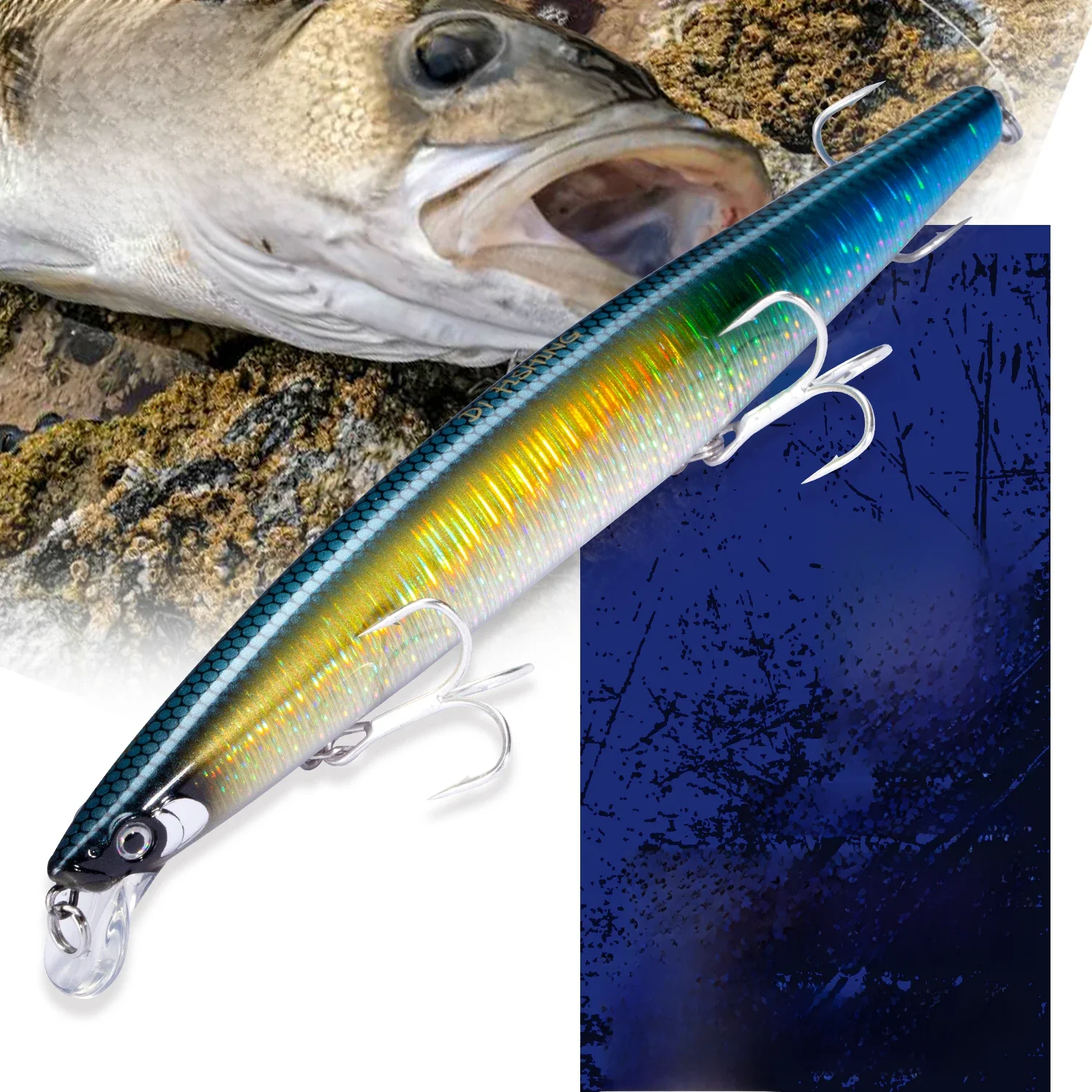 D1 suspensão isca de pesca assassino minnow 145mm/23.5g 120mm19.5g silencioso wobbler luminoso água