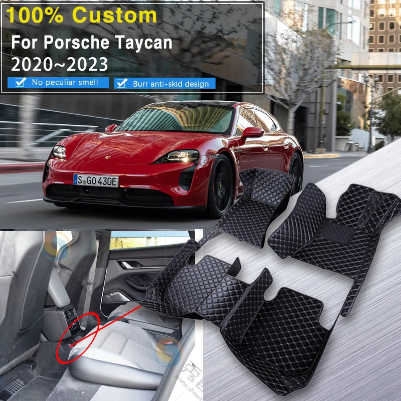 Car Floor Mats For Porsche Taycan 2020 2021 2022 2023 4door Saloon Dustproof Pads Car Mats Interior Decoration Car Accessories