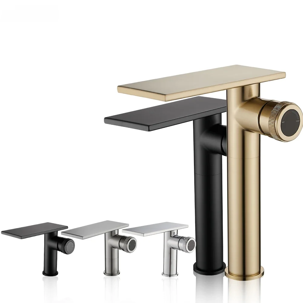 Badkamer Waterval Wastafel Wastafel Kraan Zwarte Kranen Messing Bad Kraan Warm & Koud Water Mengkraan Vanity Tap Badrandcombinaties Wastafel kraan - afbeelding 2
