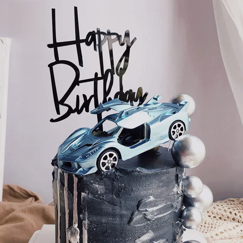 Décoration de gâteau de porte de ciseaux de voiture de sport pour la réception-cadeau pour bébé décor de fête d'anniversaire cadeaux de garçon Locomotive fournitures de cuisson de desserts de mariage