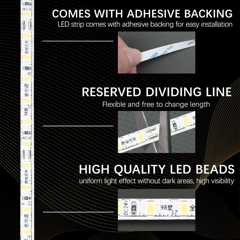 5 มม.ความกว้างแคบ LED Strip Light 24V 2835 120 LEDs/M ไฟ LED แบบยืดหยุ่น LED Backlight โคมไฟโคมไฟโฆษณา