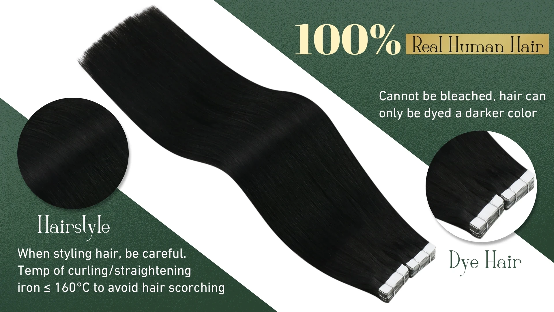Ugeat Tape-in-Haarverlängerungen, Balayage, natürliches Schwarz bis Aschblond, Tape-in-Haarverlängerungen, Platinblond, Tape-in-Haar für Frauen – Detail 4