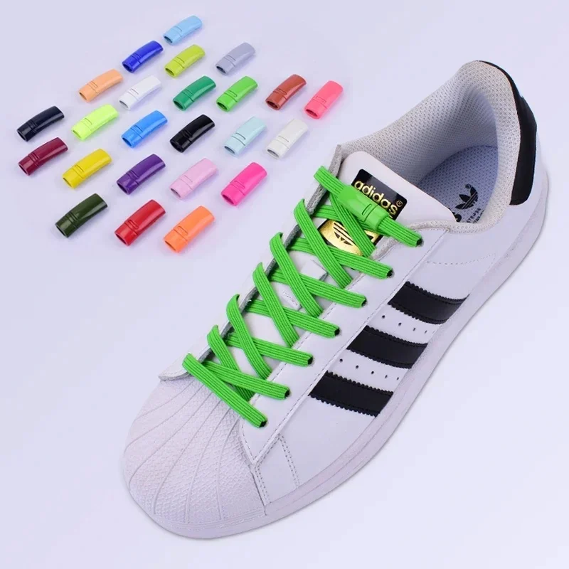 Lacets de Chaussures Magnétiques Unisexes pour Enfant et Adulte, Cordes en Dentelle, Verrouillage artificiel astique, Spécial, Créatif, Sans Bruit, 1 Paire